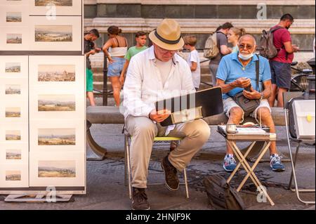 Künstlerische Handwerker in Florenz, Toskana, Italien Stockfoto