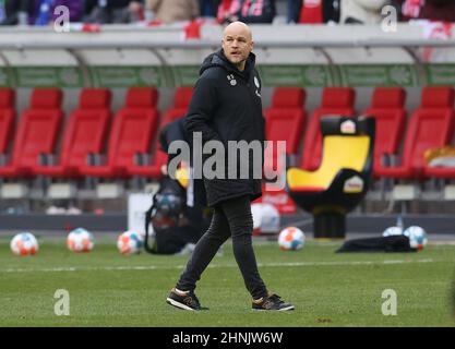 firo : 02/13/2022 Fuvuball, Fußball, 2.Bundesliga, Saison 2021/2022, F95 Fortuna Dvºsseldorf, Düsseldorf - FC Schalke 04 2:1 Manager Rouven Schrv?der Stockfoto