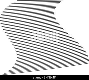 Wellige, winkende, kurvige Parallellinien. Gewellte, quellige Streifen – Vektorgrafik, Clip-Art-Grafiken Stock Vektor