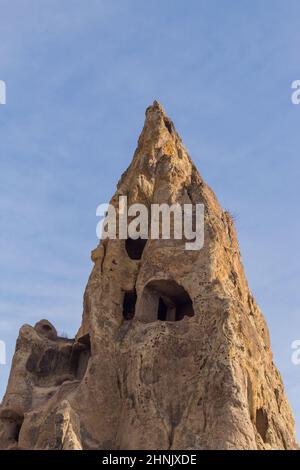 Höhlenwohnungen von frühen Christen in Kappadokien, Türkei. Alte Kavetown in der Nähe von Goreme. Stockfoto