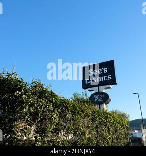 See's Candies Büros und Vertriebszentrum in San Francisco, Kalifornien; amerikanischer Hersteller und Vertreiber von Schokolade und Süßigkeiten. Stockfoto
