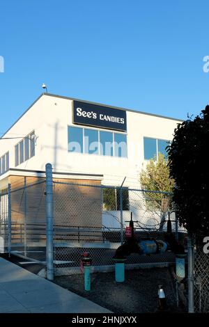 See's Candies Büros und Vertriebszentrum in San Francisco, Kalifornien; amerikanischer Hersteller und Vertreiber von Schokolade und Süßigkeiten. Stockfoto