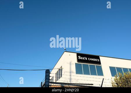 See's Candies Büros und Vertriebszentrum in San Francisco, Kalifornien; amerikanischer Hersteller und Vertreiber von Schokolade und Süßigkeiten. Stockfoto