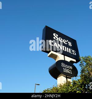 See's Candies Büros und Vertriebszentrum in San Francisco, Kalifornien; amerikanischer Hersteller und Vertreiber von Schokolade und Süßigkeiten. Stockfoto