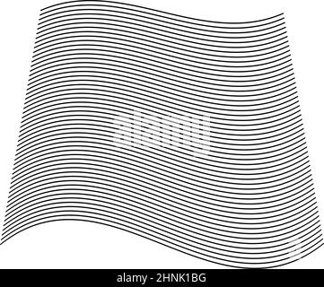 Wellige, winkende, kurvige Parallellinien. Gewellte, quellige Streifen – Vektorgrafik, Clip-Art-Grafiken Stock Vektor