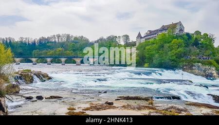 Rheinfall Europas größtes Wasserfallpanorama Neuhausen am Rheinfall Schweiz. Stockfoto