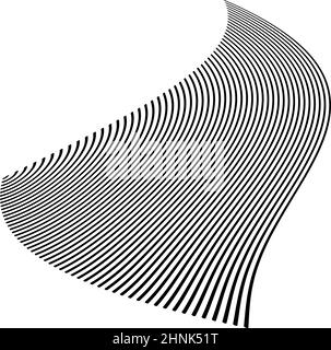 Wellige, winkende, kurvige Parallellinien. Gewellte, quellige Streifen – Vektorgrafik, Clip-Art-Grafiken Stock Vektor