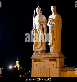 Statuen von König Stephan I. und Königin Gisela Stockfoto