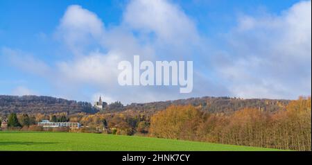Panorama des berühmten Herkules-Gebäudes in Kassel Stockfoto