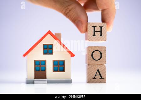 HOA Homeowners Association. Real Estate House Owners Community Stockfoto