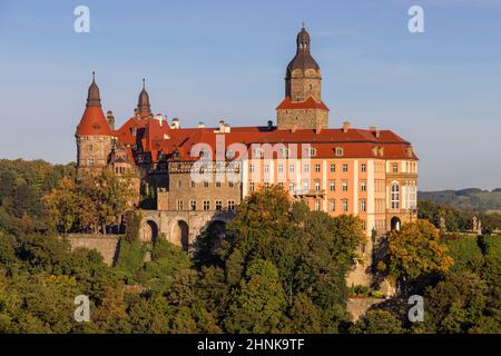 Burg Ksiaz, mittelalterliche geheimnisvolle Festung aus dem 13th. Jahrhundert, Walbrzych, Polen Stockfoto