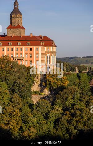 Burg Ksiaz, mittelalterliche geheimnisvolle Festung aus dem 13th. Jahrhundert, Walbrzych, Polen Stockfoto