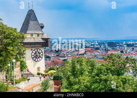 Uhrturm Symbol von Graz Stockfoto