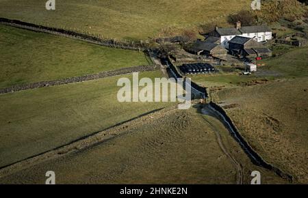 High Birk Howe Farm in Little langdale Cumbria Stockfoto