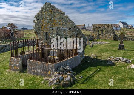 Alte Kapelle in Howmore auf der Äußeren Hebriden-Insel South Uist Stockfoto