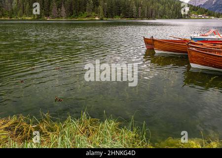Der Dürrensee ist ein See in den Dolomiten in Norditalien. Stockfoto