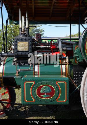 Wunderschön restaurierte alte Dampfmaschine Stockfoto