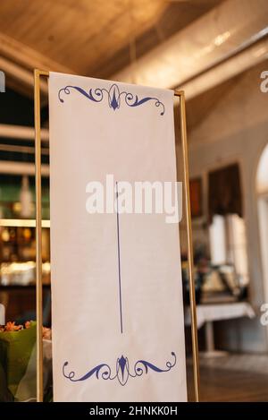 Sitzplatte für Restaurantgäste Stockfoto