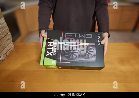 EVGA GeForce RTX 3090 Nvidia GPU im Shop kaufen Stockfoto