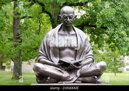 Mahatma Gandhi Statue in einem Park in Genf, Schweiz Stockfoto