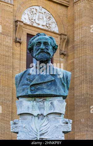 Giuseppe Verdi Statue in Palermo Stockfoto