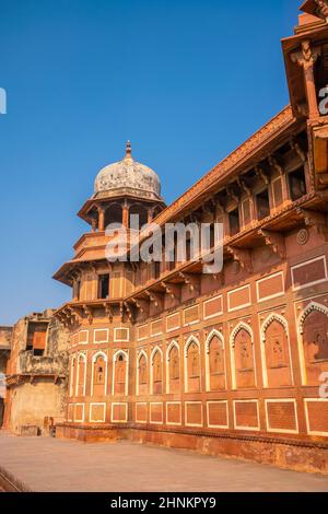 Kulturerbe Agra Fort (oder Red Fort), Indien Stockfoto