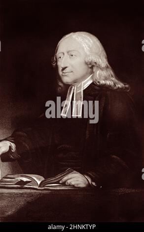 John Wesley (1703-1791), britischer Minister, Theologe und Evangelist, war ein Führer einer Wiederbelebung Bewegung innerhalb der Kirche von England bekannt als Methodisten. Stockfoto