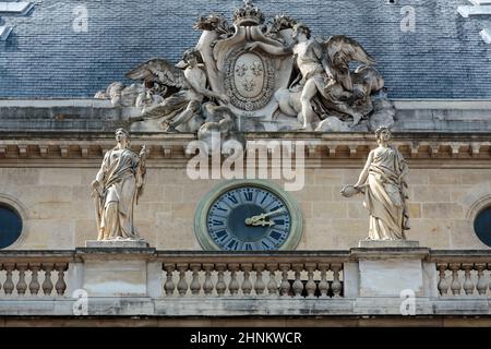 Fassade der Palast der Justiz in Paris Stockfoto