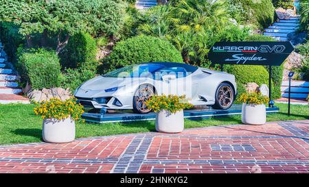 Supersportwagen Lamborghini in Poltu Quatu, Sardinien, Italien Stockfoto