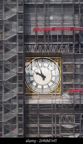 Big Ben Erhaltung arbeitet in London Stockfoto