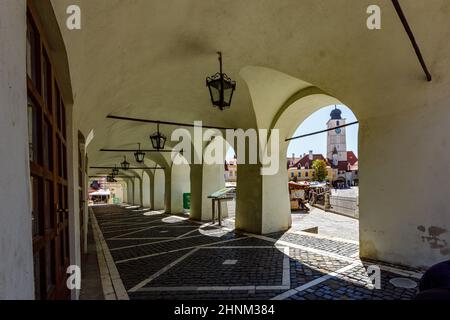 Die Stadt Sibiu in Rumänien Stockfoto