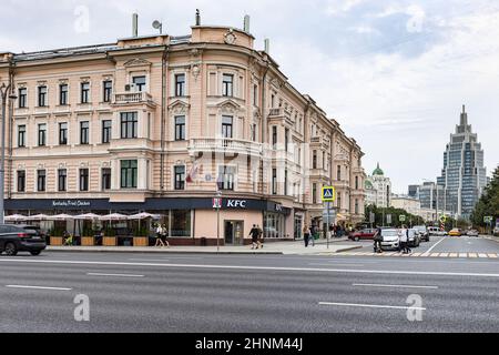 Kreuzung von Sadowaja-Triumfalnaja und Twerskaja Stockfoto