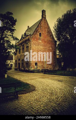 Typisches Haus von brügge Stockfoto