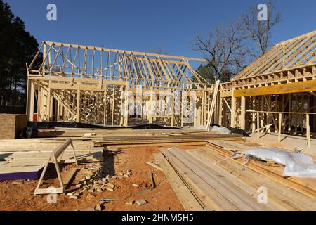 Neues Haus im Bau Stockfoto