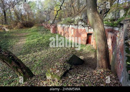 Krakau. Krakau. Polen. 'Fort 45a Bibice'. Hauptgepanzerte Artilleriefestung Teil der 'Twierdza Krakow' (Festung Krakau) österreichisch-ungarischen Festung Stockfoto