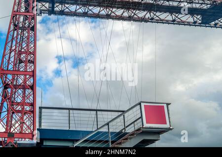 Detail der berühmten Vizcaya-Brücke in Portugalete, Baskenland, Spanien Stockfoto