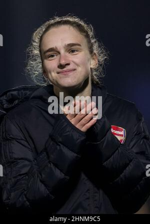 Kingston, Großbritannien. 11th. Februar 2022. Vivianne Miedema von Arsenal Women beim FAWSL-Spiel zwischen Chelsea Women und Arsenal Women im Kingsmeadow Stadium, Kingston, England, am 11. Februar 2022. Foto von Andy Rowland. Quelle: Prime Media Images/Alamy Live News Stockfoto