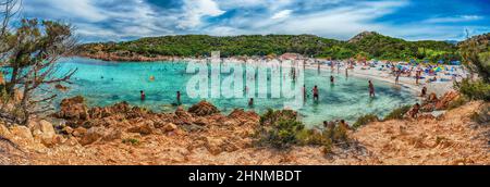 Panoramablick auf Spiaggia del Principe, Sardinien, Italien Stockfoto