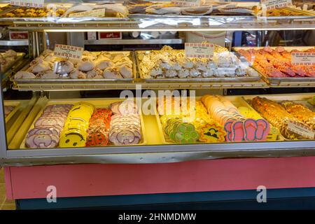 Solvang, OCT 24 2015 - Innenansicht des dänischen Dorfes Bakery Stockfoto