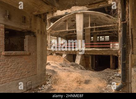 Umbau und Restaurierung eines alten Fabrikstandortes in Wohnungen Stockfoto