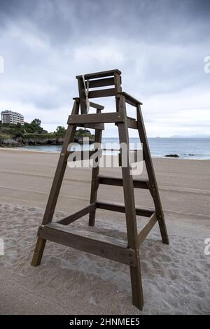 Detail des Schutzes und der Sicherheit für Badegäste am Strand Stockfoto