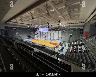 Granada, Spanien. 17th. Februar 2022. 17th. Februar 2022; Granada; Andalusien; Madrid; Spanien; Liga Endesa ACB; Copa Rey; Palacio Municipal of Deportes in Granada Stunden vor dem Start von Copa Rey der endesa League 900/Cordon Pressequelle: CORDON PRESS/Alamy Live News Stockfoto