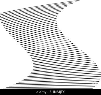 Wellige, winkende, kurvige Parallellinien. Gewellte, quellige Streifen – Vektorgrafik, Clip-Art-Grafiken Stock Vektor