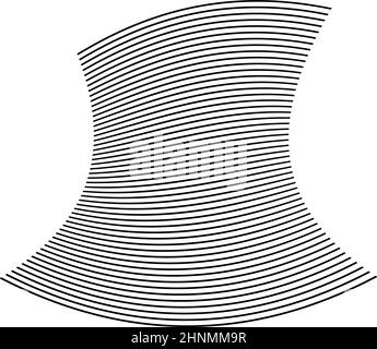 Wellige, winkende, kurvige Parallellinien. Gewellte, quellige Streifen – Vektorgrafik, Clip-Art-Grafiken Stock Vektor