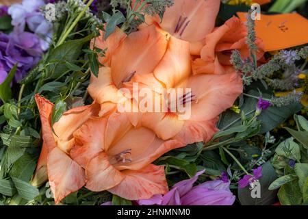 Traditionelles Bouquet aus Blumen, Kräutern und Früchten, das das Symbol des Sommers ist Stockfoto