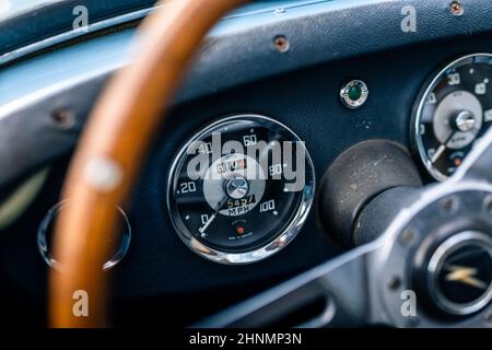 Klassisches Blaues Britisches Sportwagen Stockfoto