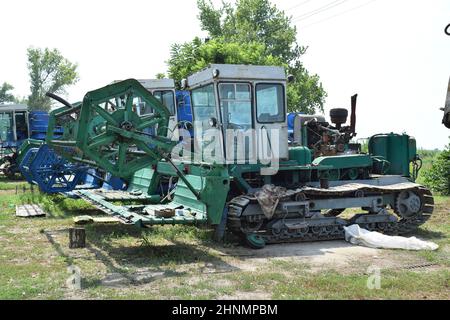 Mähdrescher. Landwirtschaftliche Maschinen. Stockfoto