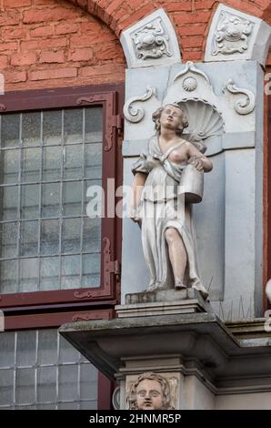 Fassade des großen Arsenals in Danzig, Pomorskie, Polen Stockfoto