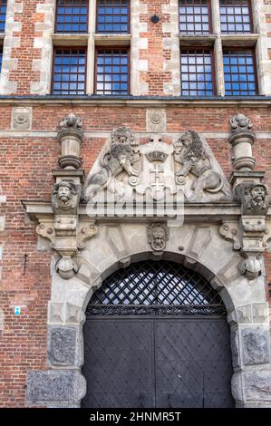 Das große Wappen der Stadt Danzig. Stockfoto