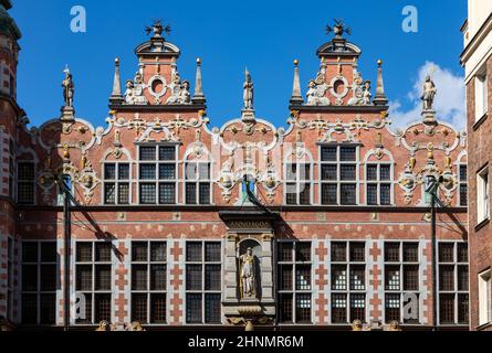 Fassade des großen Arsenals in Danzig, Pomorskie, Polen Stockfoto